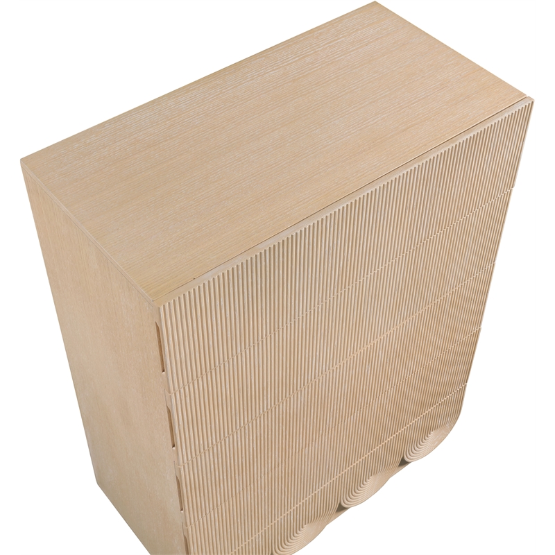 Meridian Furniture Scallop Natural Oak Veneer Chest