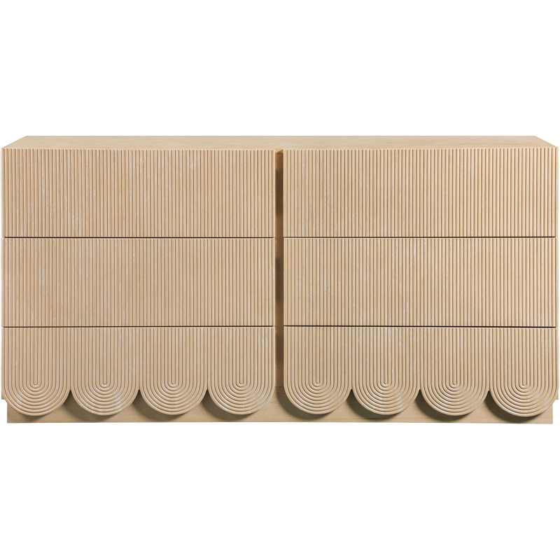 Meridian Furniture Scallop Natural Oak Veneer Dresser