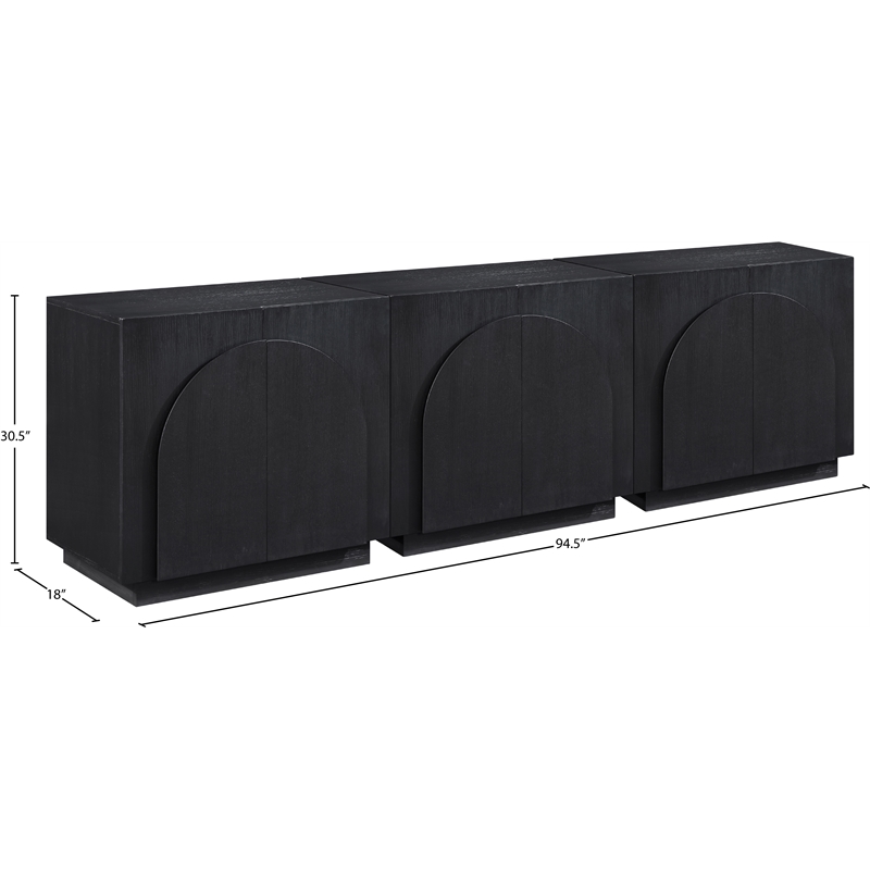 Meridian Furniture Navona Black Oak Veneer Sideboard/Buffet