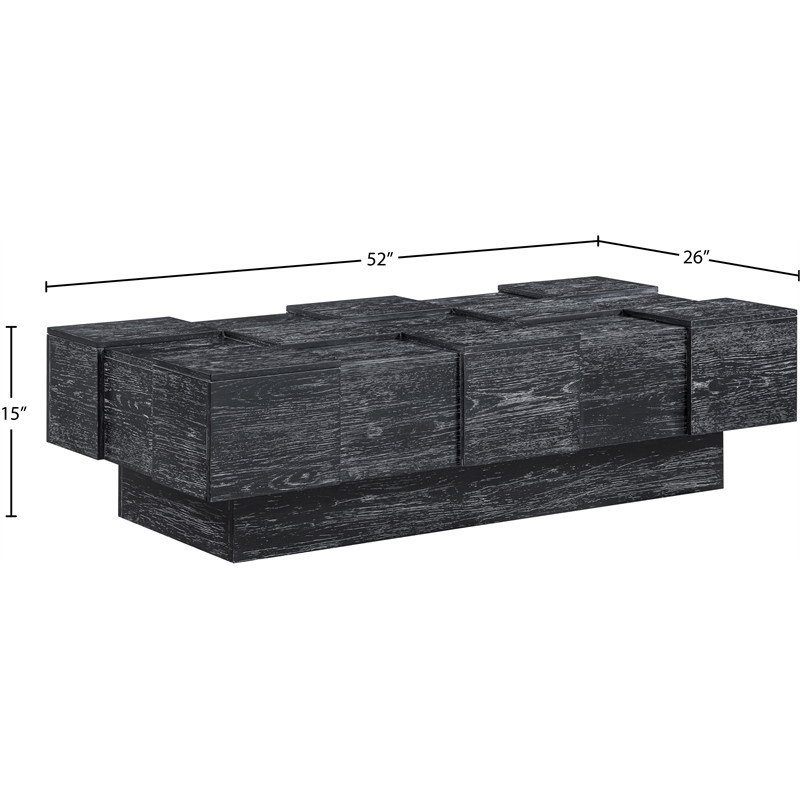Meridian Furniture Anzio Black Oak Veneer Coffee Table