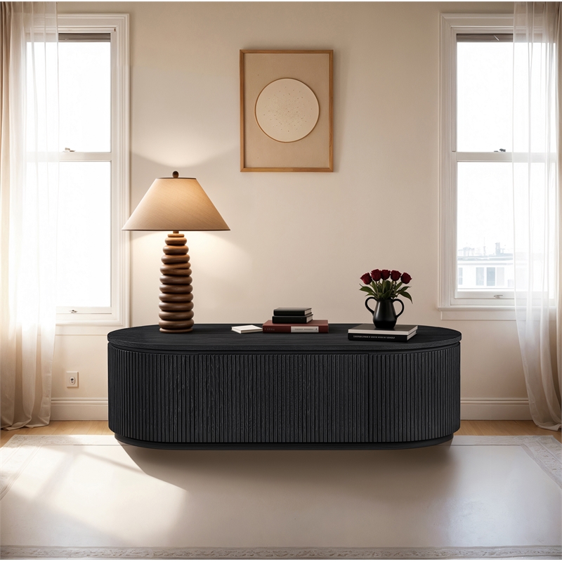 Meridian Furniture Moana Black Wood Storage Coffee Table