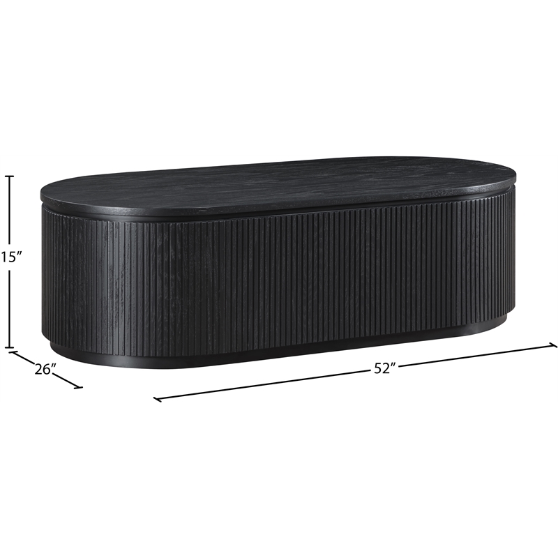 Meridian Furniture Moana Black Wood Storage Coffee Table