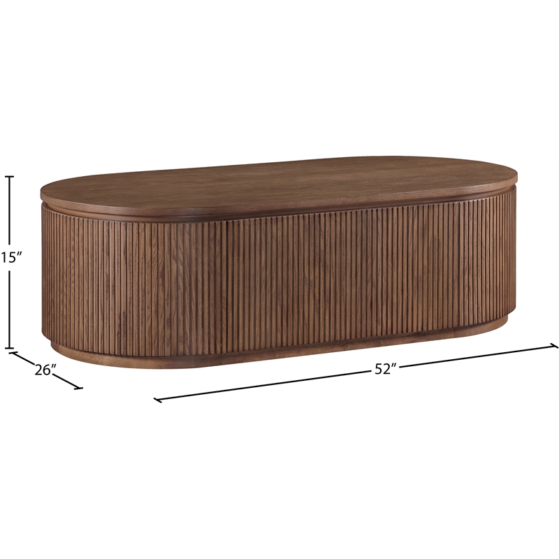 Meridian Furniture Moana Brown Wood Storage Coffee Table