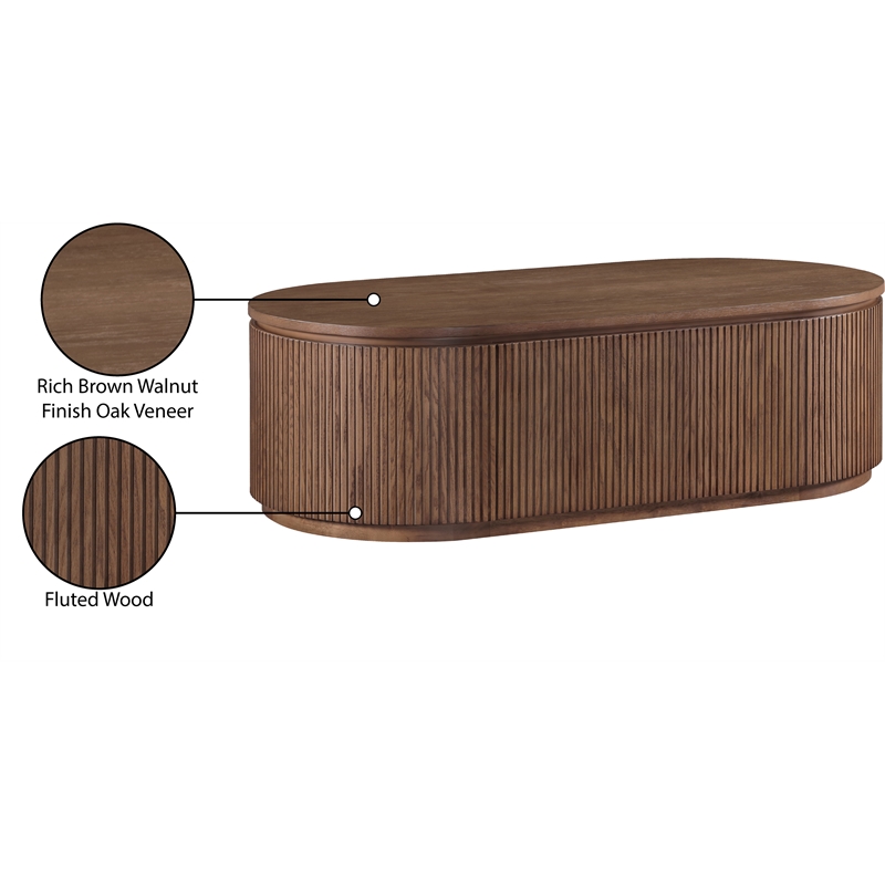 Meridian Furniture Moana Brown Wood Storage Coffee Table
