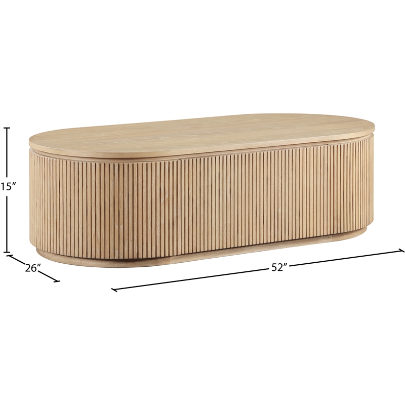 Meridian Furniture Moana Natural Wood Storage Coffee Table