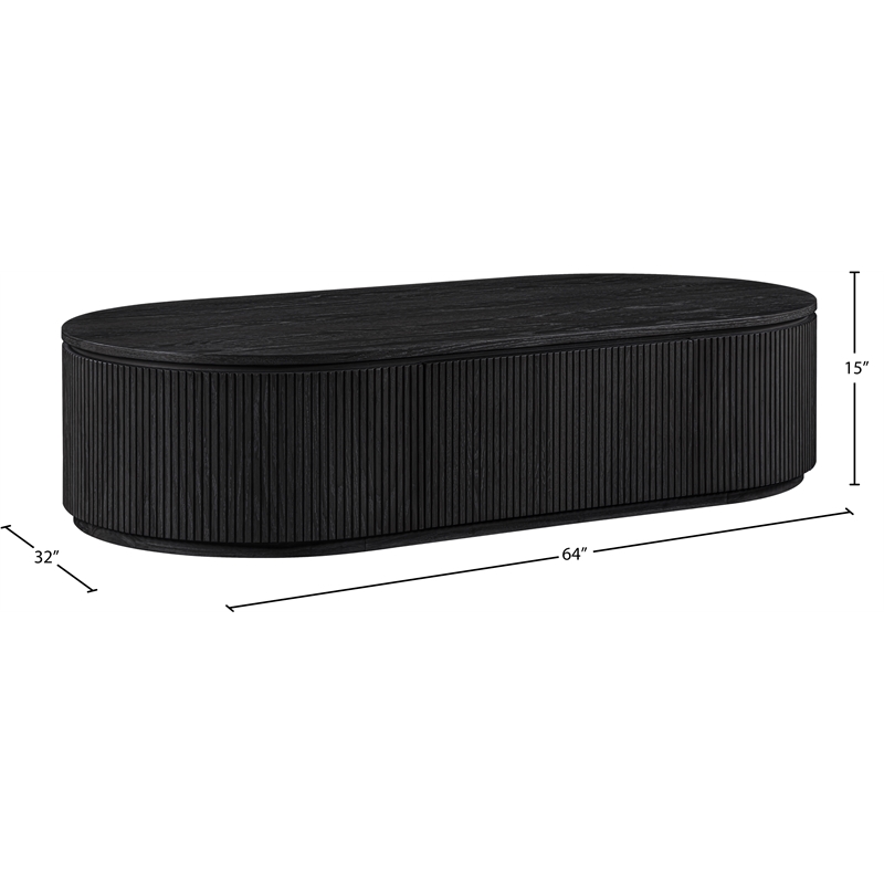 Meridian Furniture Moana Black Wood Storage Coffee Table