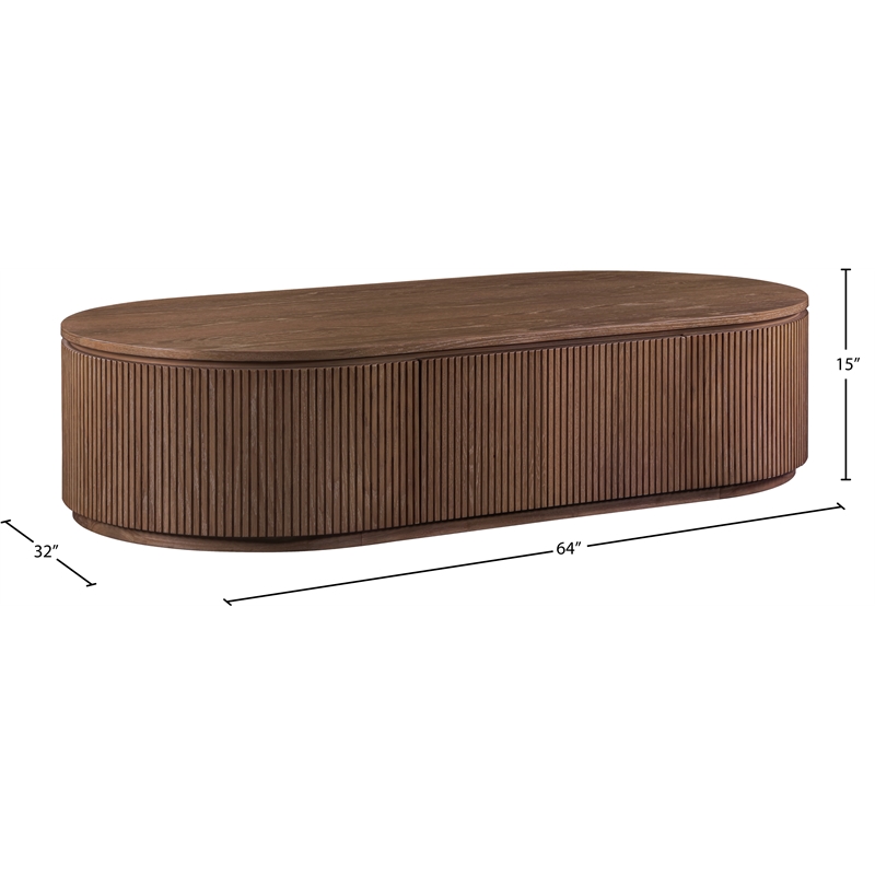 Meridian Furniture Moana Brown Wood Storage Coffee Table