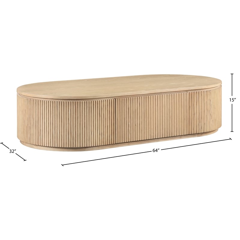 Meridian Furniture Moana Natural Wood Storage Coffee Table