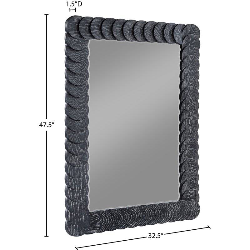 Meridian Furniture Revolve Black Oak Veneer Mirror