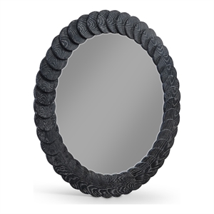 Meridian Furniture Revolve Black Oak Veneer Mirror