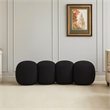 Meridian Furniture Apollo Black Boucle Fabric Bench