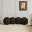 Meridian Furniture Apollo Brown Boucle Fabric Bench
