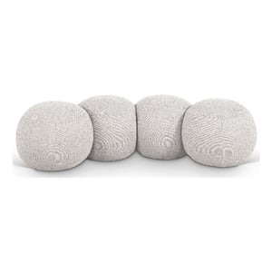 Meridian Furniture Apollo Cream Boucle Fabric Bench