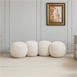 Meridian Furniture Apollo Cream Boucle Fabric Bench