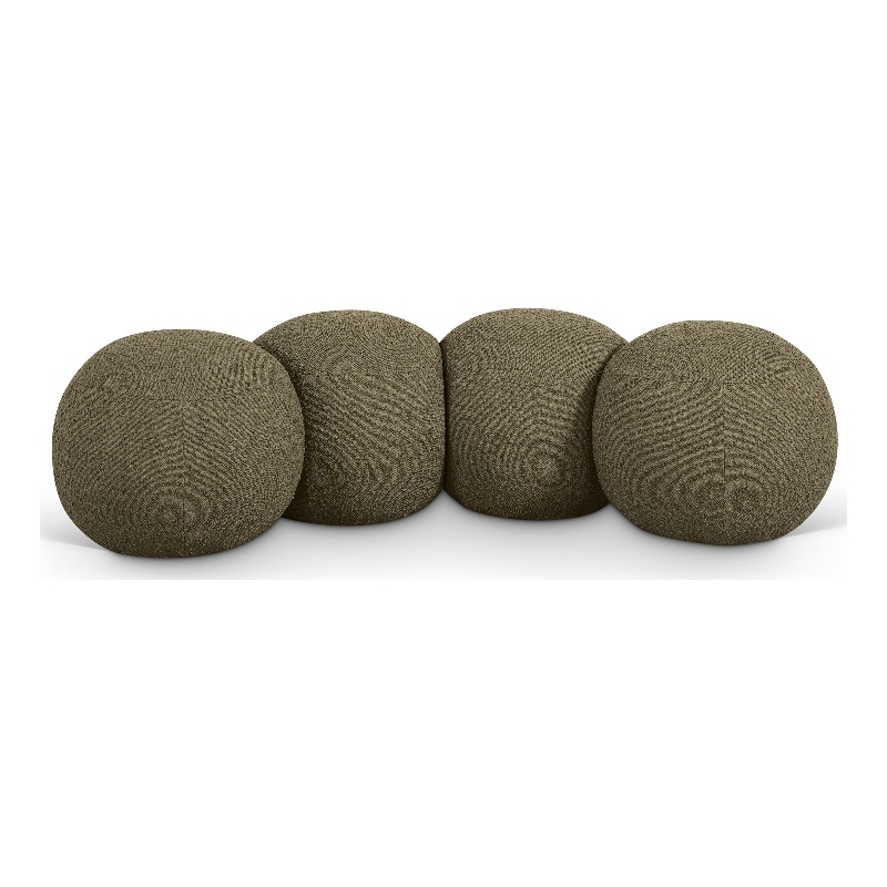 Meridian Furniture Apollo Olive Boucle Fabric Bench