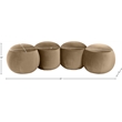 Meridian Furniture Apollo Beige Velvet Bench