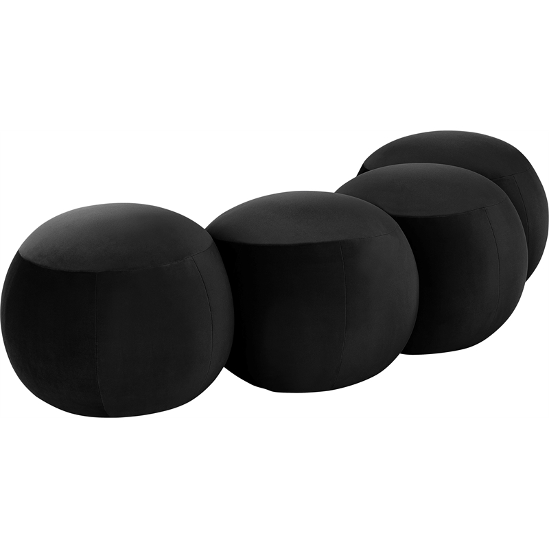 Meridian Furniture Apollo Black Velvet Bench