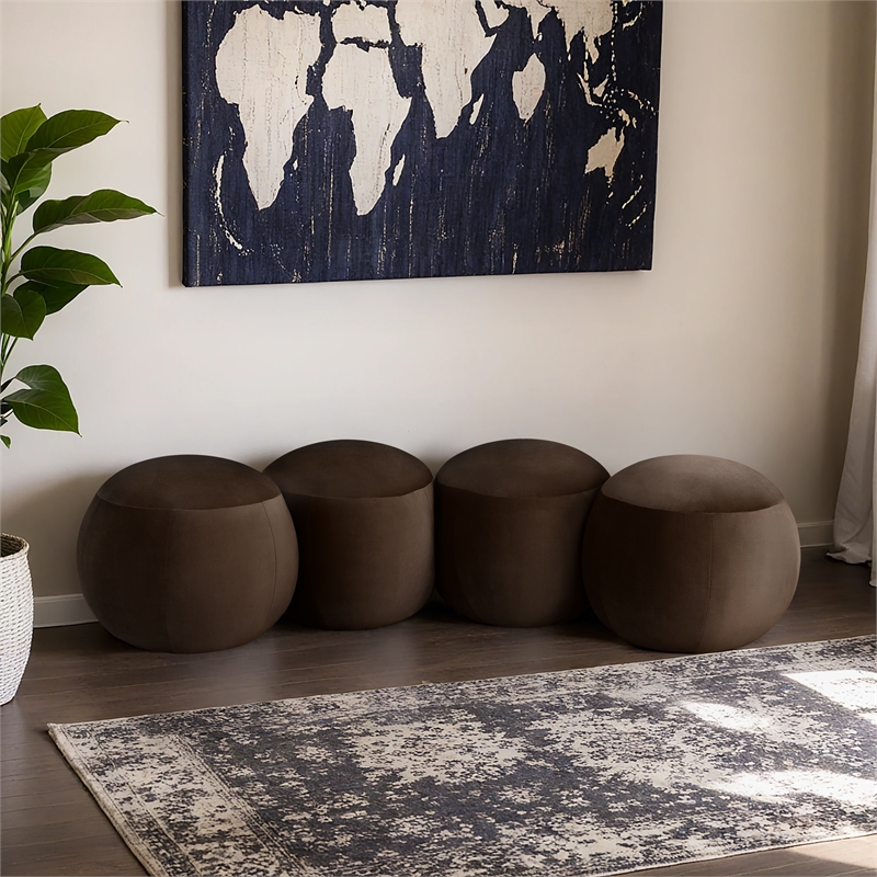 Meridian Furniture Apollo Brown Velvet Bench