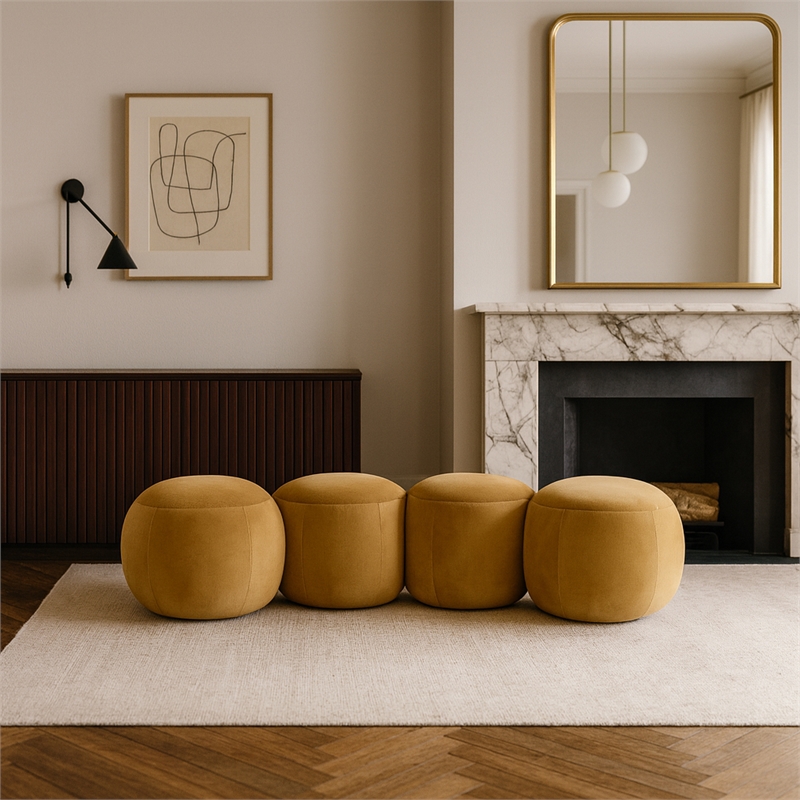 Meridian Furniture Apollo Camel Velvet Bench