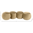 Meridian Furniture Apollo Camel Velvet Bench