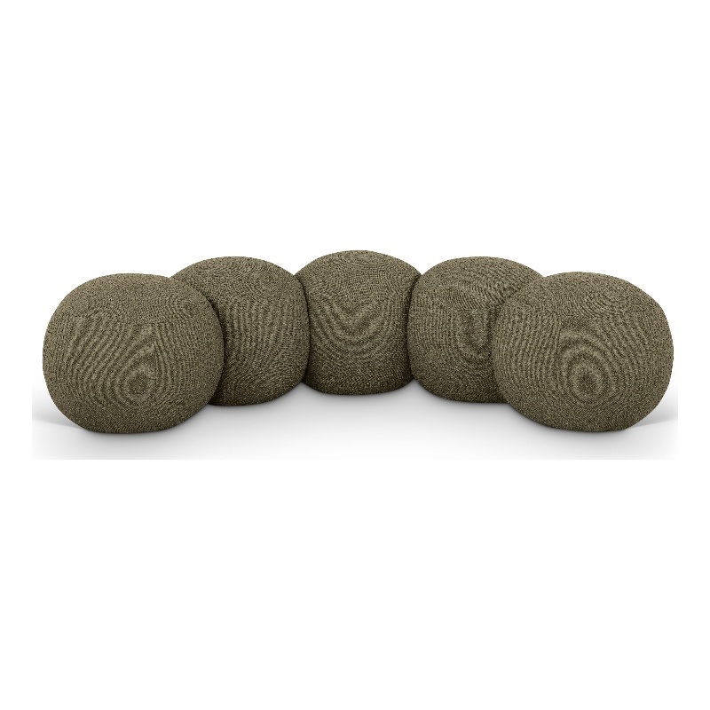 Meridian Furniture Apollo Olive Boucle Fabric Bench