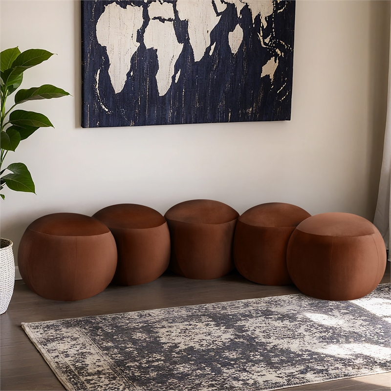 Meridian Furniture Apollo Cognac Velvet Bench