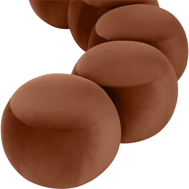 Meridian Furniture Apollo Cognac Velvet Bench