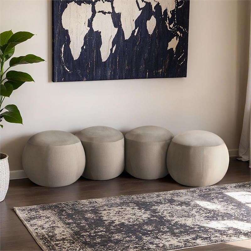 Meridian Furniture Apollo Cream Velvet Bench