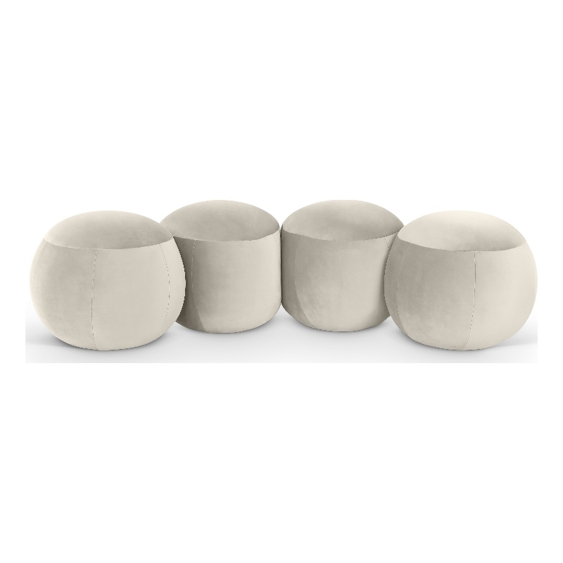 Meridian Furniture Apollo Cream Velvet Bench