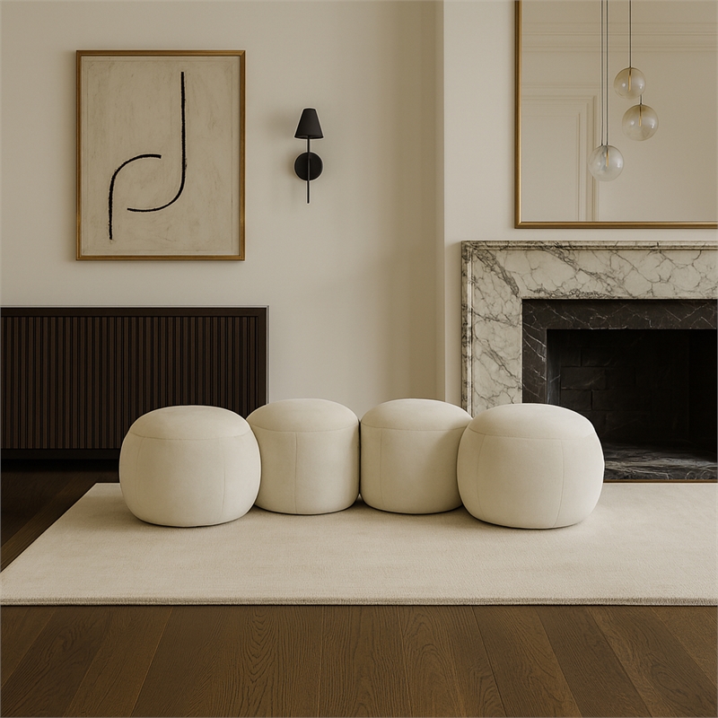 Meridian Furniture Apollo Cream Velvet Bench