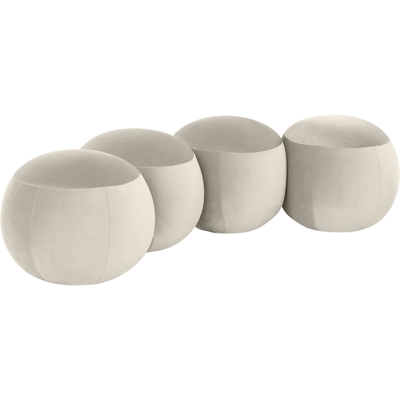 Meridian Furniture Apollo Cream Velvet Bench