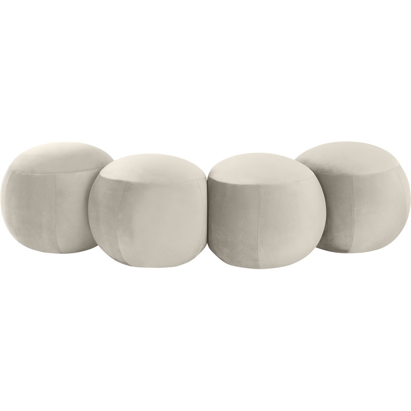 Meridian Furniture Apollo Cream Velvet Bench