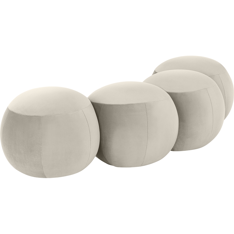 Meridian Furniture Apollo Cream Velvet Bench