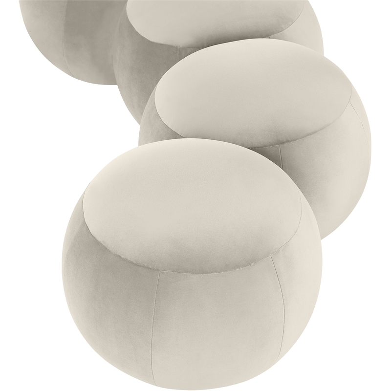 Meridian Furniture Apollo Cream Velvet Bench