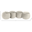 Meridian Furniture Apollo Cream Velvet Bench
