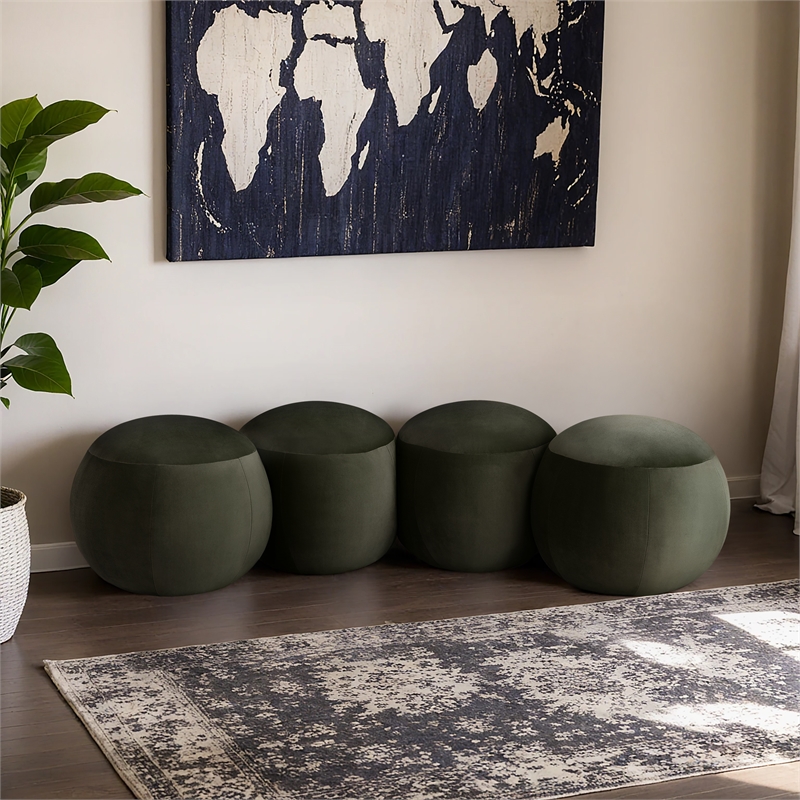 Meridian Furniture Apollo Green Velvet Bench