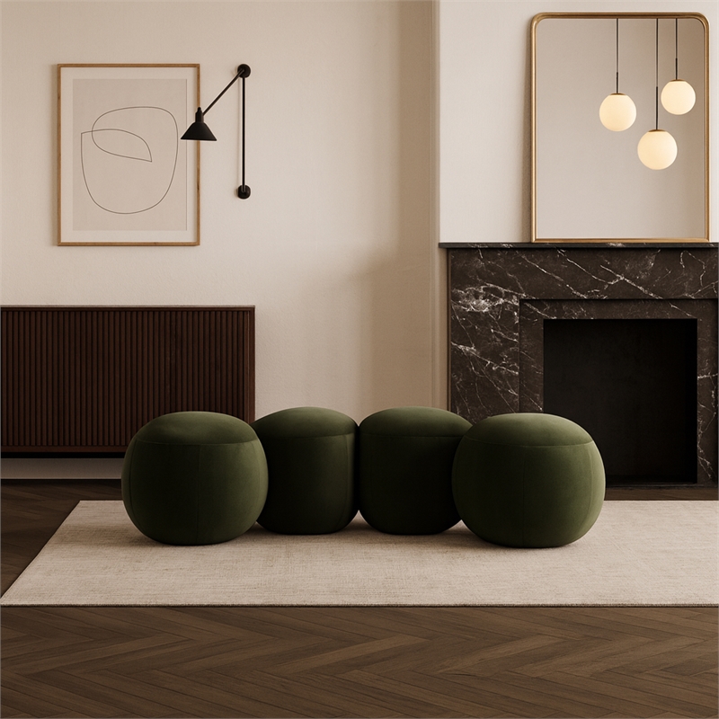 Meridian Furniture Apollo Green Velvet Bench