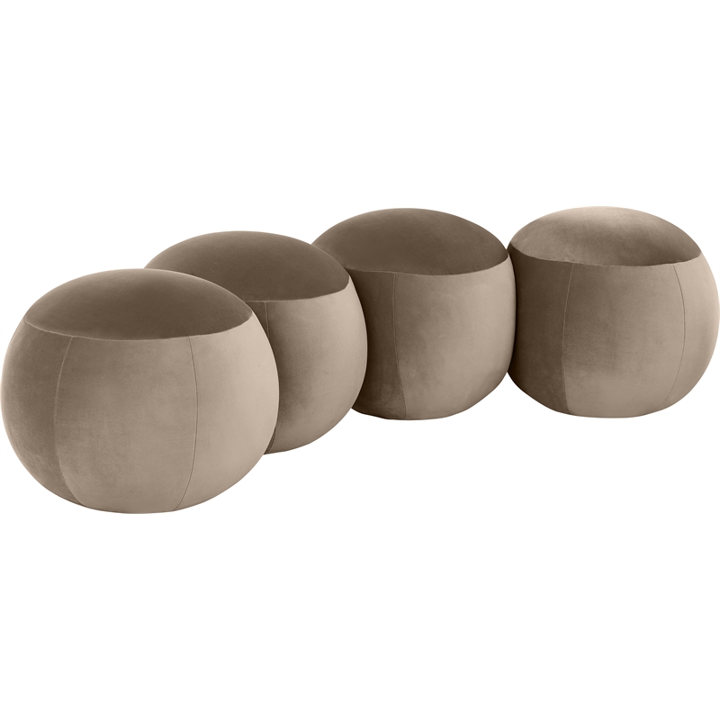 Meridian Furniture Apollo Taupe Velvet Bench