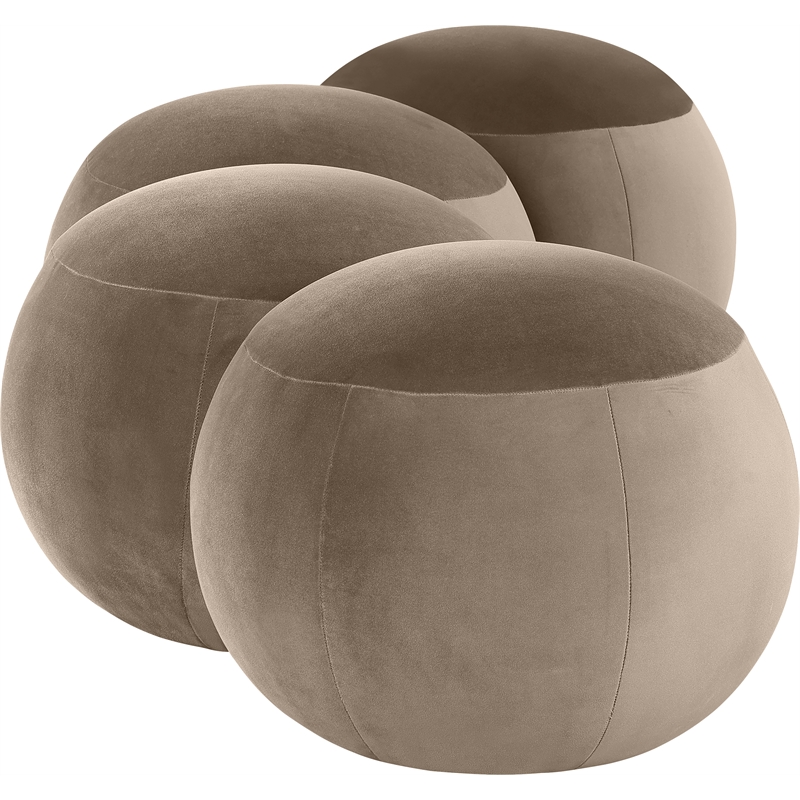 Meridian Furniture Apollo Taupe Velvet Bench
