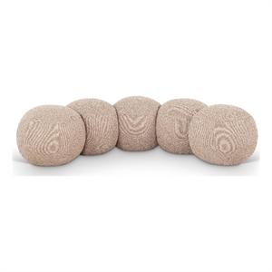 Meridian Furniture Apollo Beige Boucle Fabric Bench