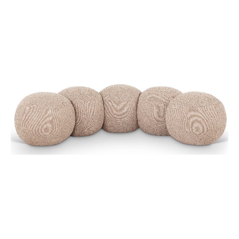 Meridian Furniture Apollo Beige Boucle Fabric Bench