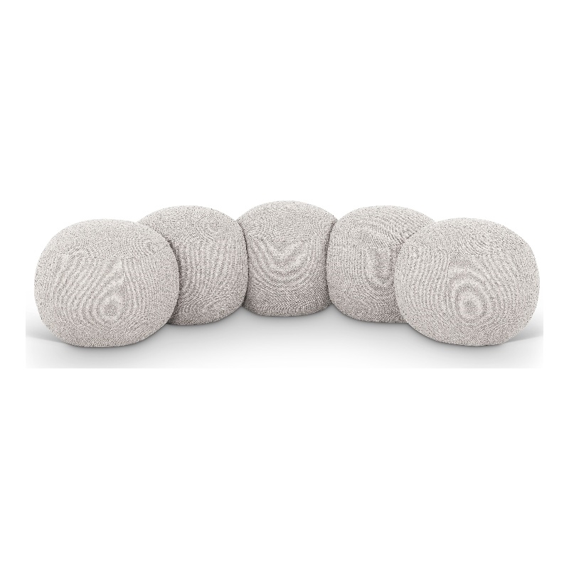 Meridian Furniture Apollo Cream Boucle Fabric Bench