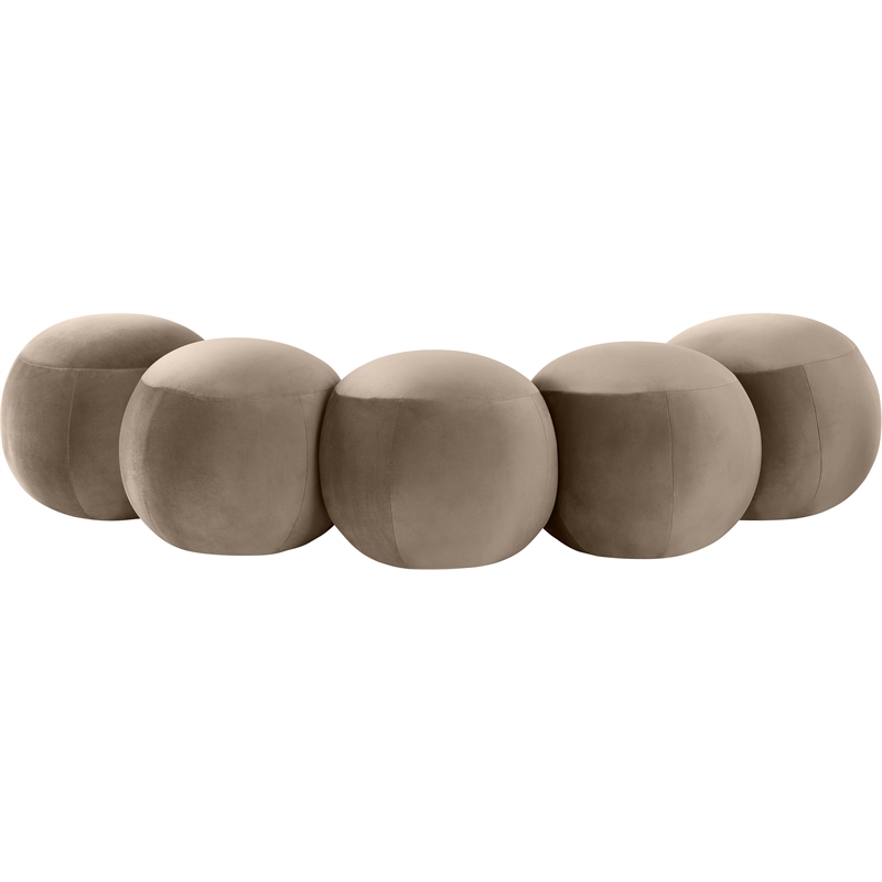 Meridian Furniture Apollo Taupe Velvet Bench