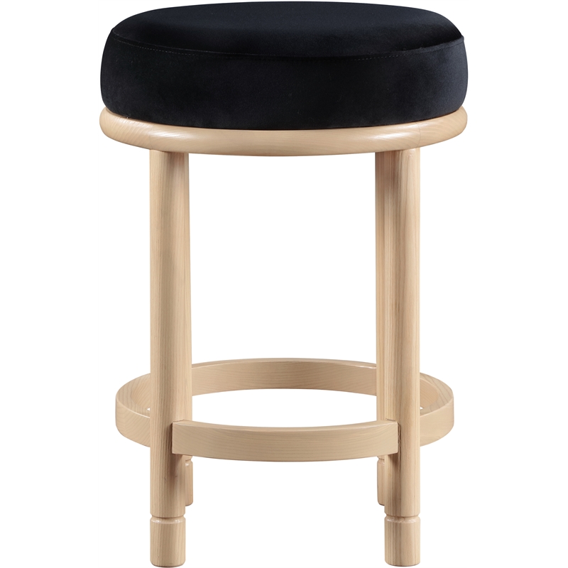 Meridian Furniture Monette Black Velvet Counter Stool