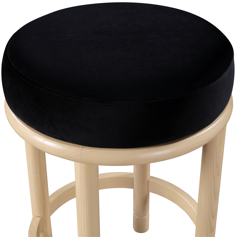 Meridian Furniture Monette Black Velvet Counter Stool