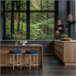 Meridian Furniture Monette Navy Velvet Counter Stool
