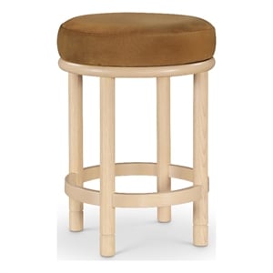 Meridian Furniture Monette Saddle Velvet Counter Stool