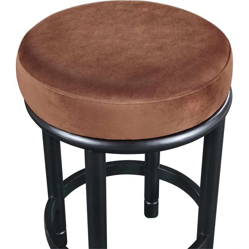 Meridian Furniture Monette Cognac Velvet Counter Stool