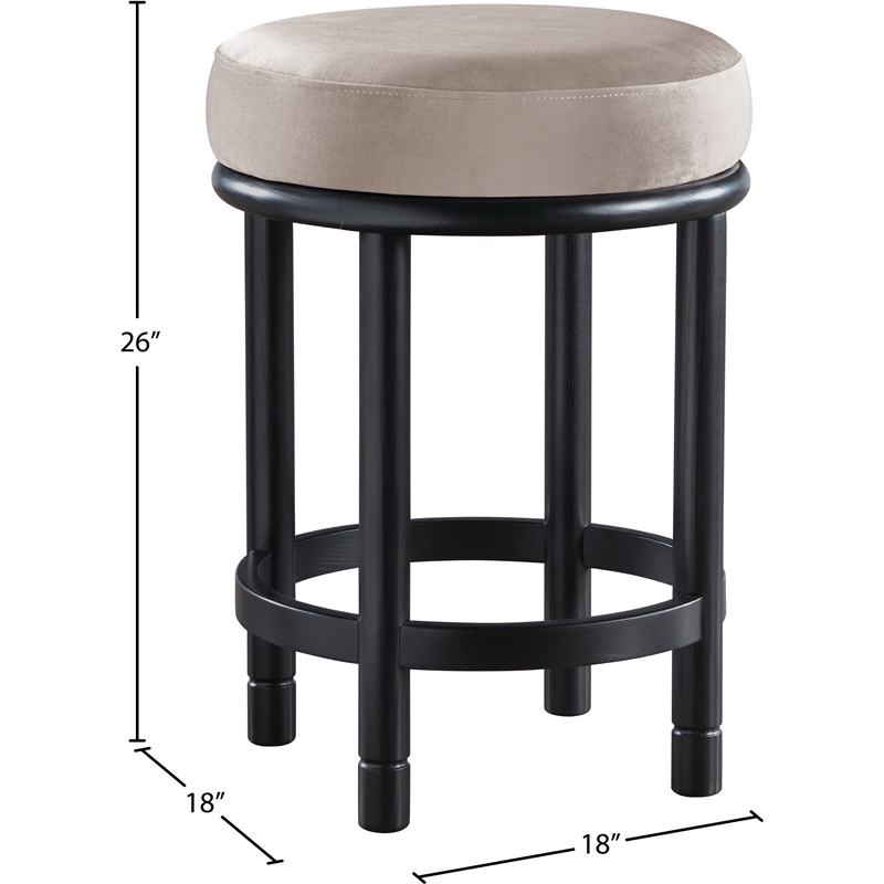 Meridian Furniture Monette Taupe Velvet Counter Stool