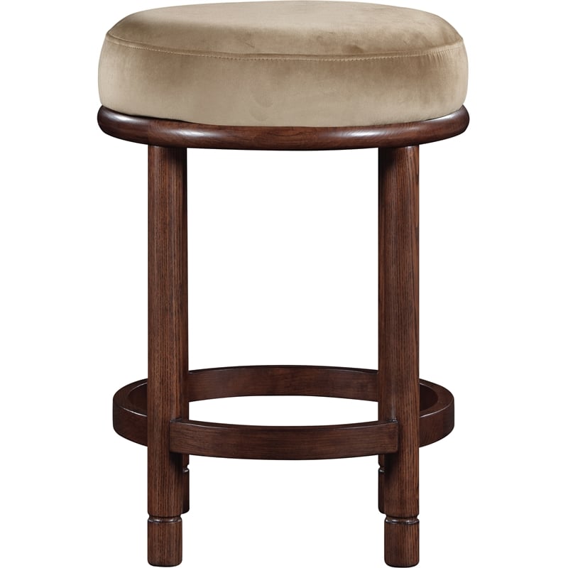 Meridian Furniture Monette Beige Velvet Counter Stool